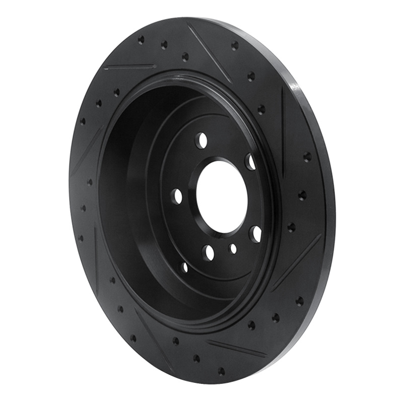 Mercedes-Benz R320 Brake Rotor (1) - Rear Left - R1 Concepts - Drilled & Slotted - Black - `06-`12